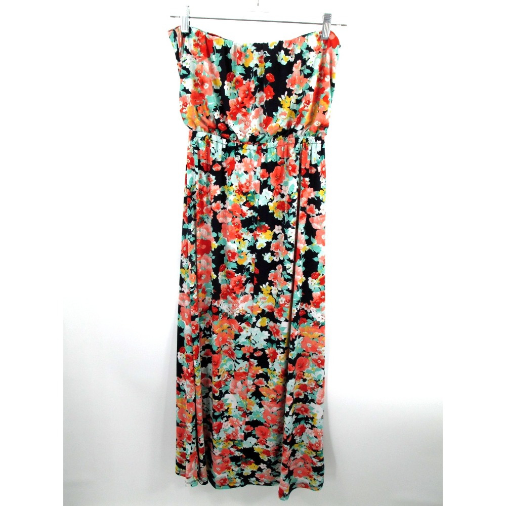 Trixxi Midi Halter Summer Dress Womens Small Black Floral Stretch E6D814B5EI